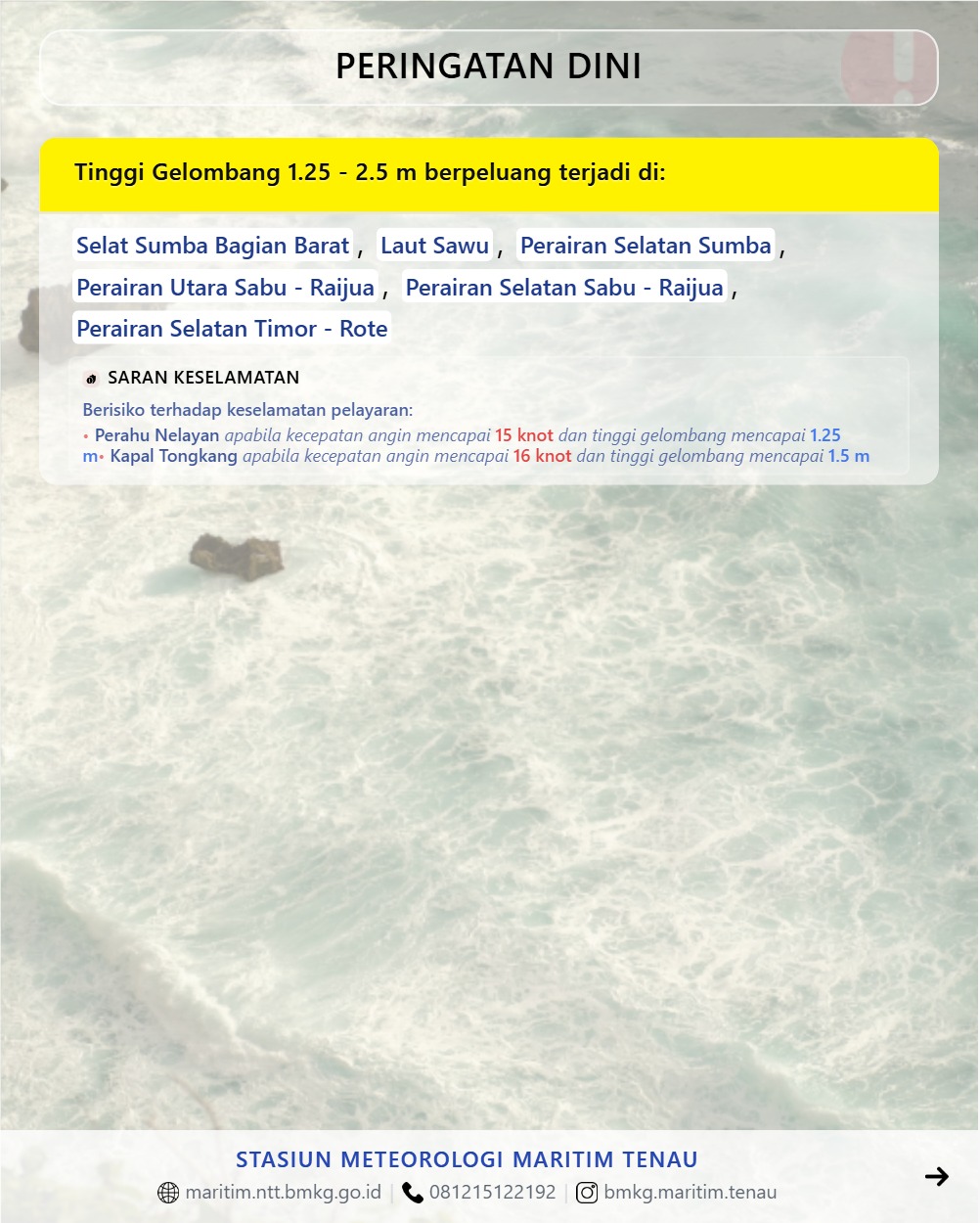 Peringatan Dini Tinggi Gelombang