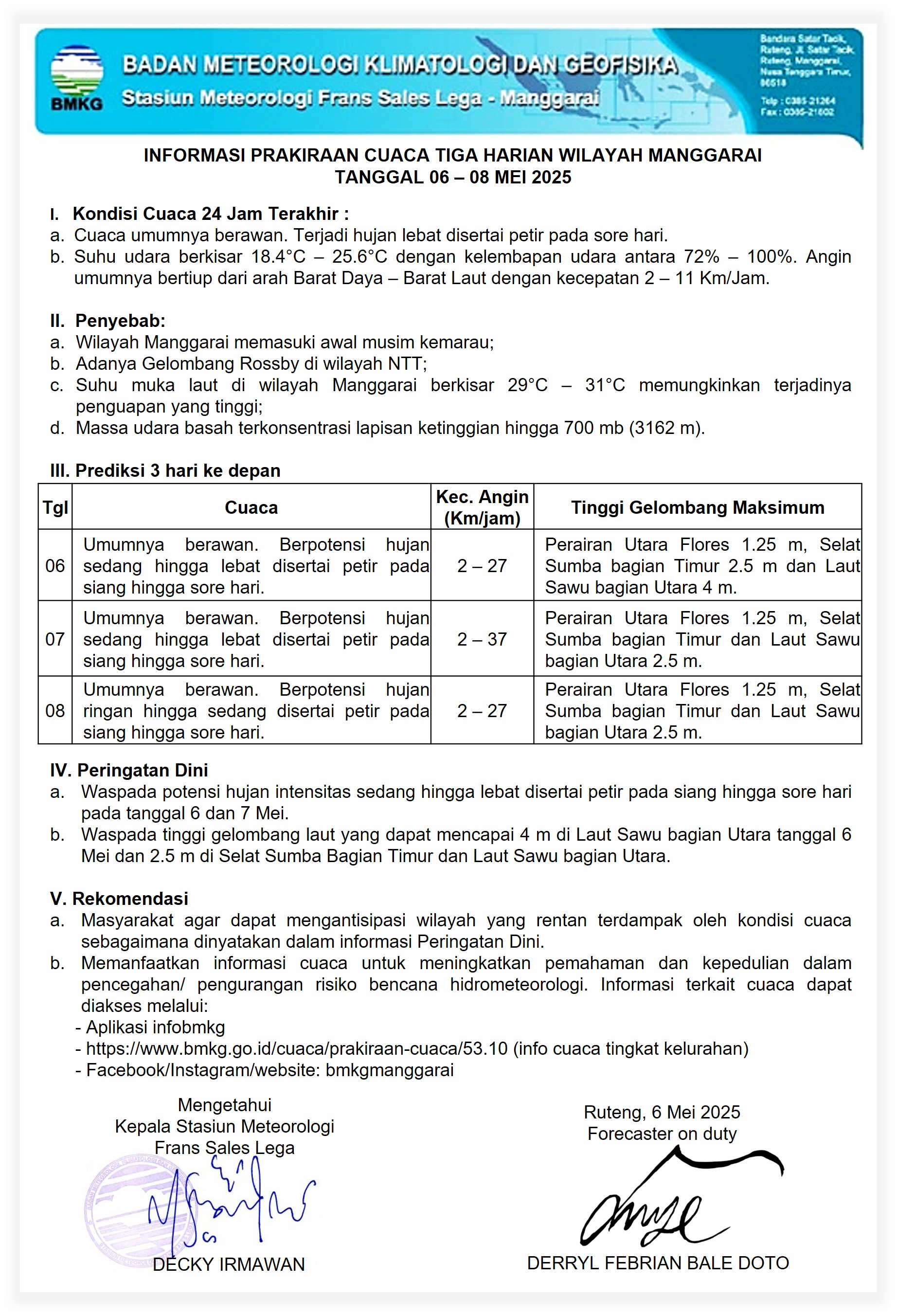 prakiraan cuaca 3 harian