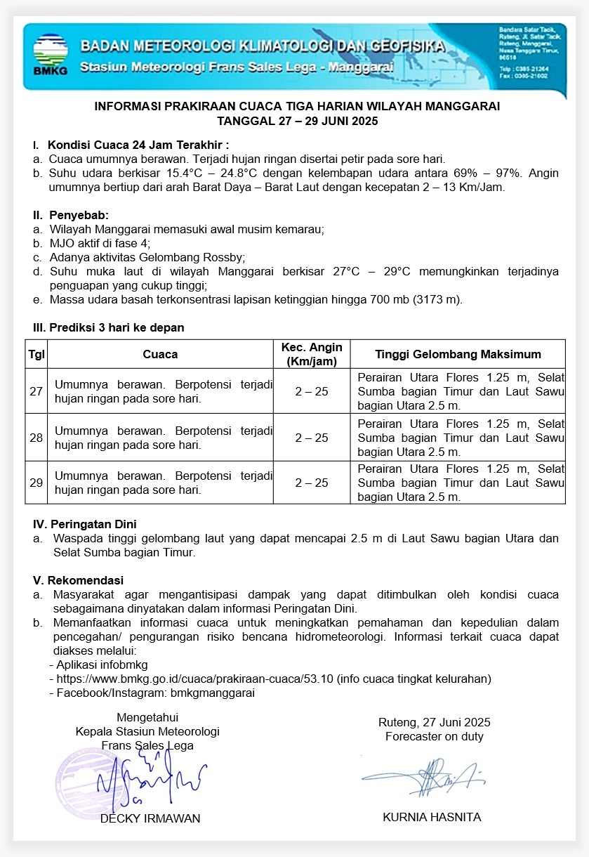 prakiraan cuaca 3 harian